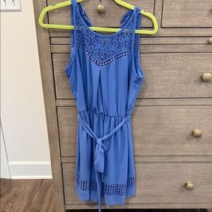 Iz Byer Blue Lace Dress